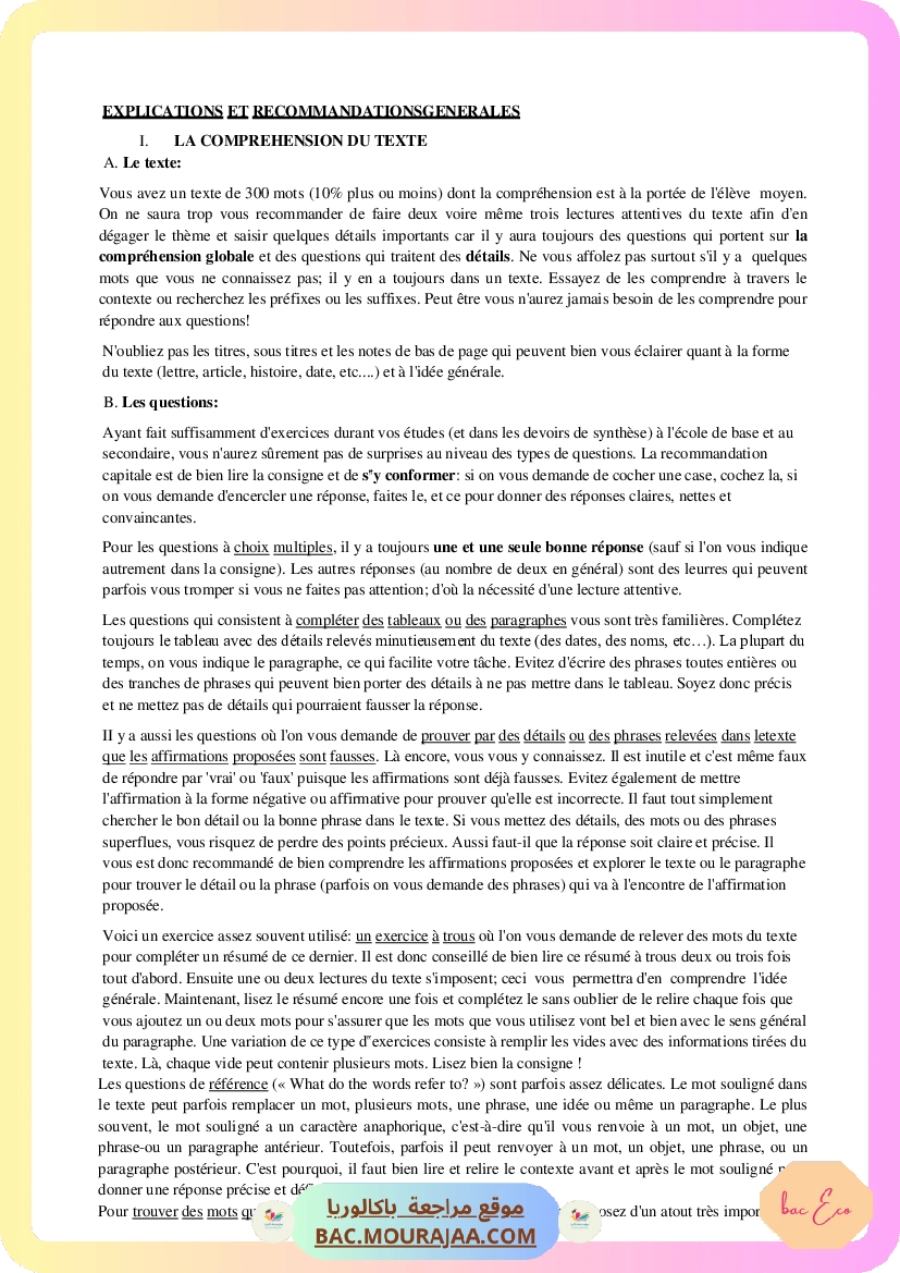 Corrigé principale anglais Bac 2012 – Section eco
